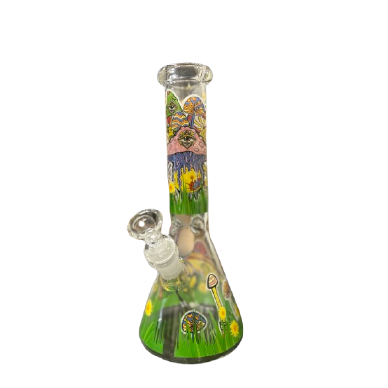 CLOVER 10" MUSHROOM MEADOW GLOW IN THE DARK WATER PIPE