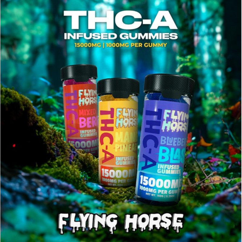 FLYING HORSE 15000MG EXOTIC BLEND THC-A GUMMIES 15CT JAR