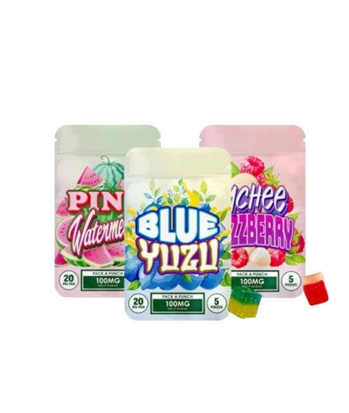 HIDDEN HILLS PACK A PUNCH 5CT/PK 100MG THC-P EDIBLES 1PK