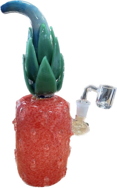 11" PINEAPPLE CURVED NECK WATER PIPE W/14MM BOWL ASST. COLORS