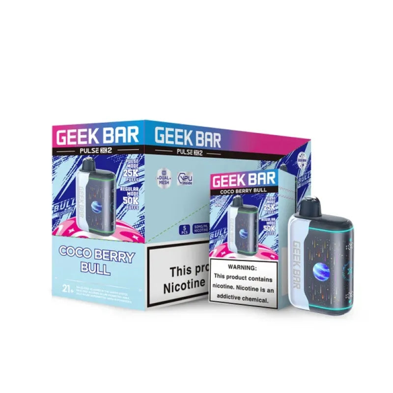 GEEK BAR PULSE X2 50K PUFF 5% NIC DISPOSABLE VAPE 5CT/PK 90ML * MADE IN INDONESIA*