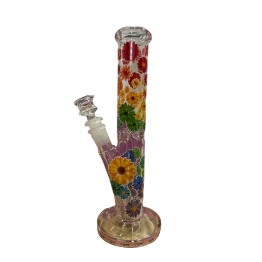CLOVER GLASS 10" FLOWER POWER WATER PIPE