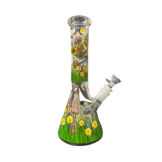 CLOVER 10" MUSHROOM MEADOW GLOW IN THE DARK WATER PIPE