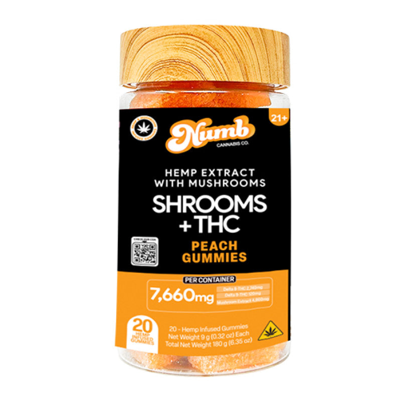 NUMB SHROOMS + D9 THC 7660MG GUMMIES 20CT JAR
