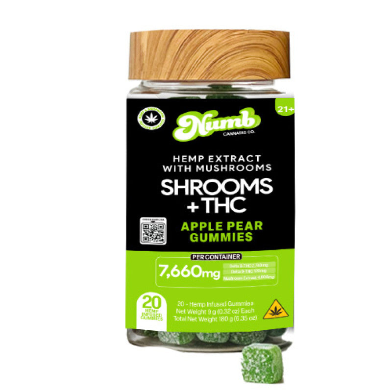 NUMB SHROOMS + D9 THC 7660MG GUMMIES 20CT JAR