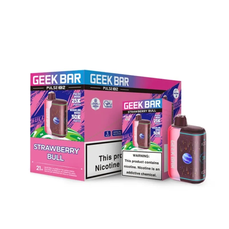 GEEK BAR PULSE X2 50K PUFF 5% NIC DISPOSABLE VAPE 5CT/PK 90ML * MADE IN INDONESIA*