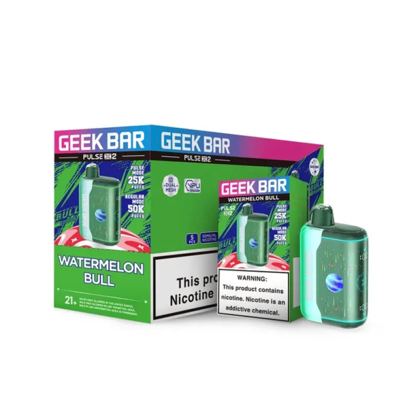 GEEK BAR PULSE X2 50K PUFF 5% NIC DISPOSABLE VAPE 5CT/PK 90ML * MADE IN INDONESIA*