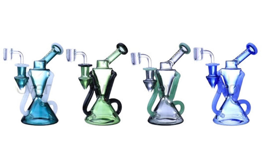 CLOVER GLASS 10.5" HOURGLASS WATER PIPE