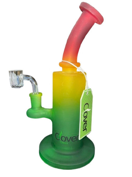 CLOVER GLASS 8.5" RAINBOW TIE DIE DAB RIG