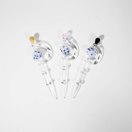 SPINNING DICE GLASS DAB TOOL