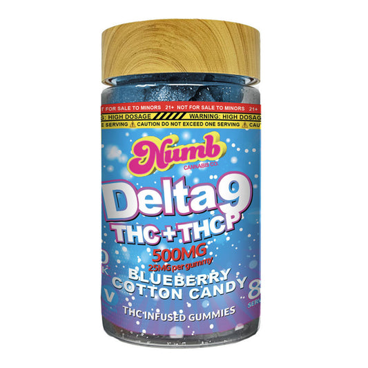 NUMB DELTA 9 THC + THCP GUMMIES 500MG 20CT JAR