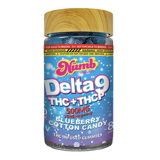 NUMB DELTA 9 THC + THCP GUMMIES 500MG – 20CT JAR