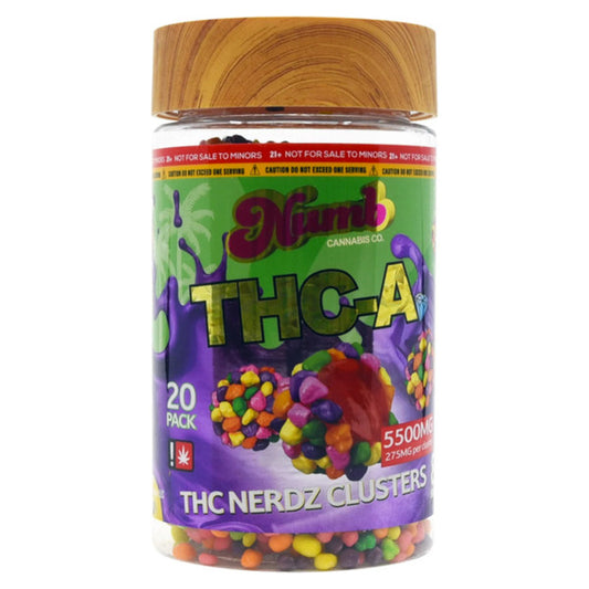 NUMB NERDZ CLUSTERS THC-A 5500MG – 20CT JAR