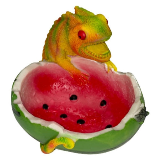 Chameleon on a Melon Ashtray