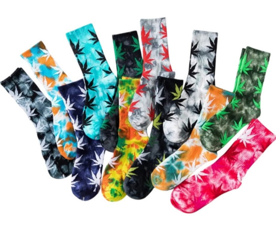 Hemp Leaf Crew Socks